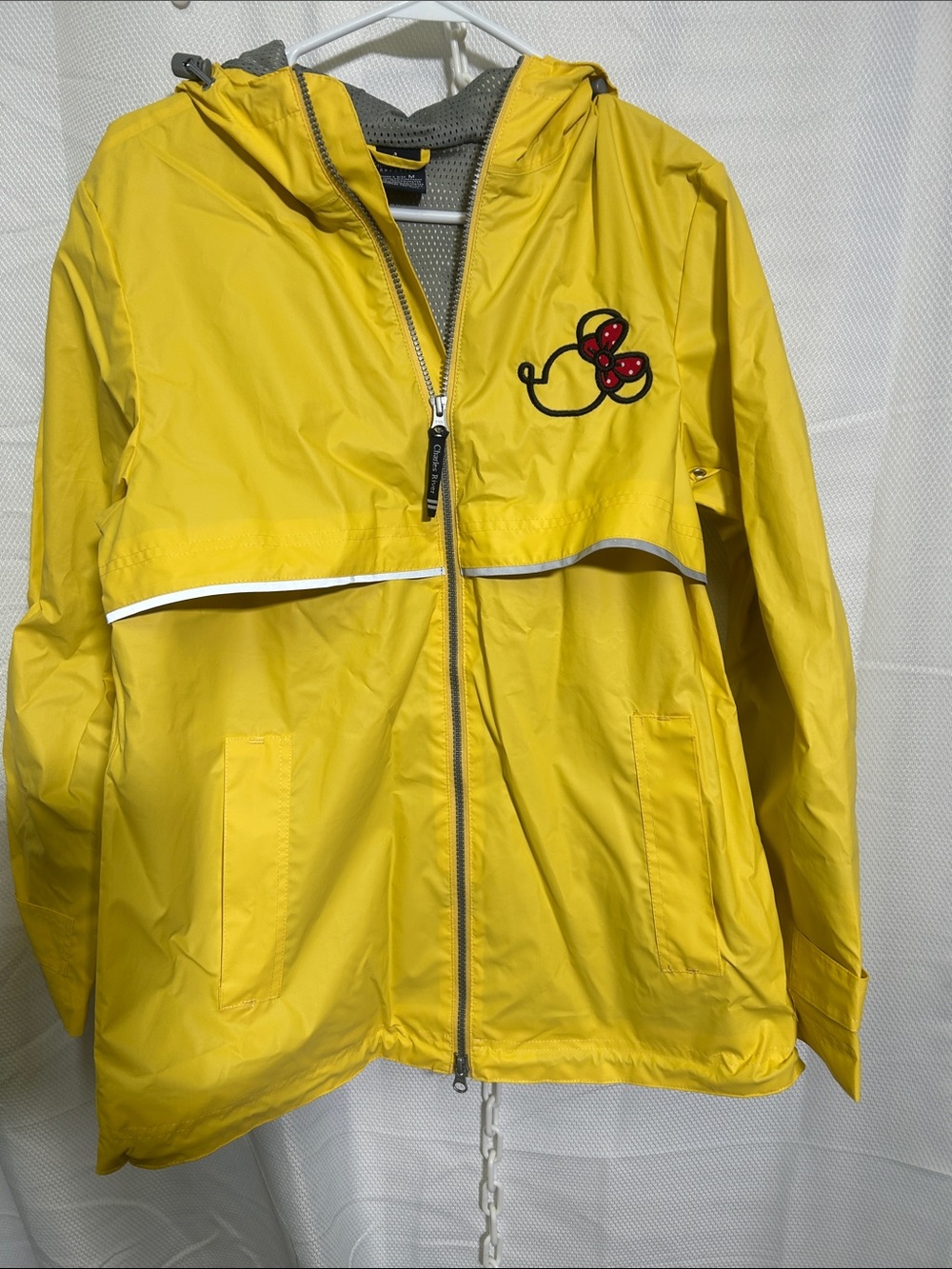 Charles River  Yellow Hooded Rain Jacket with Minnie Bow Accent